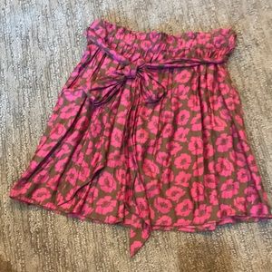 AE brown and pink floral skirt NWOT